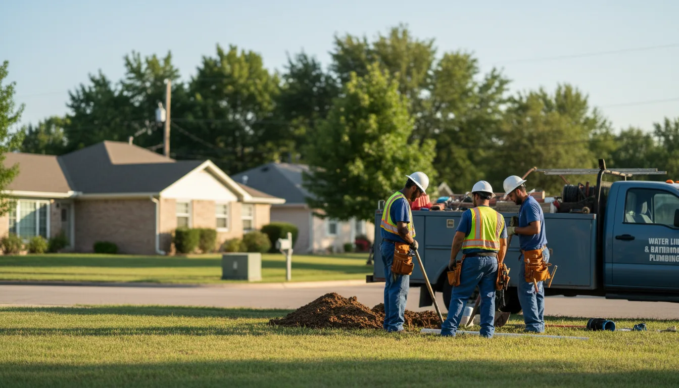 Residential water line and bathroom plumbing service in Solon, IA
